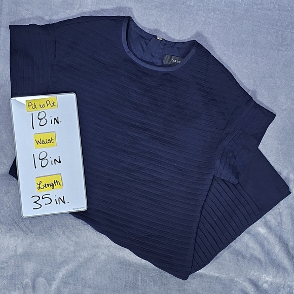 J. CREW | HORIZONTAL PLEATED CHIFFON T-SHIRT DRESS - Picture 15 of 15